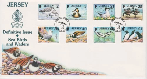 Unaddressed Jersey FDC First Day Cover 1998 Sea Birds & Waders Part 2 Set