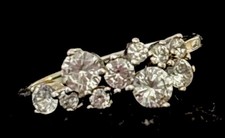 Vintage Ring Sterling Silver Clear Stone Cluster Size 7