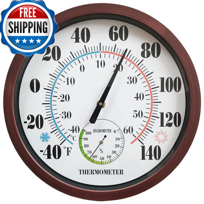 Fill Away Indoor Outdoor Thermometer Large Numbers 12 Inch Wall Weather