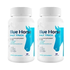 2-Pack Blue Horse Salt Trick - Our Best Blood Flow Supplement for Men - 120 Caps