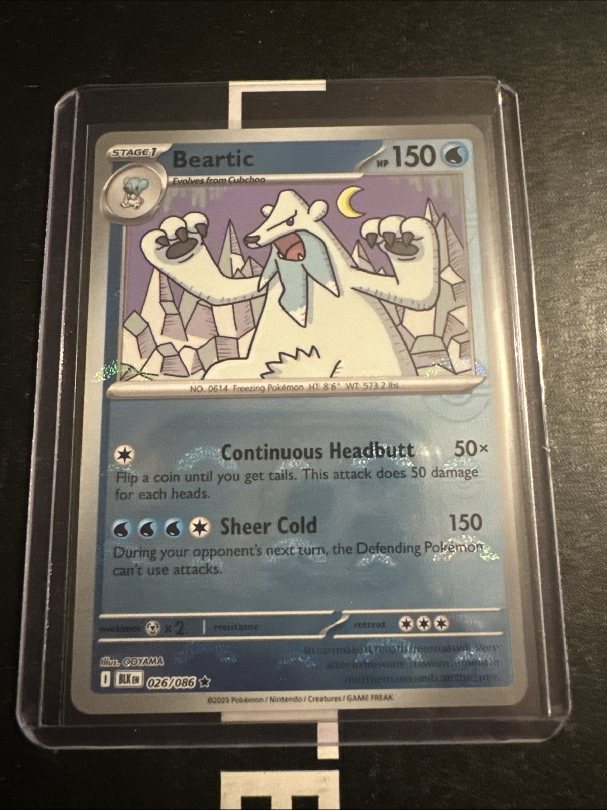 Beartic MASTER BALL Holo BLK EN 026/086 Black Bolt Pokemon Pack Fresh English