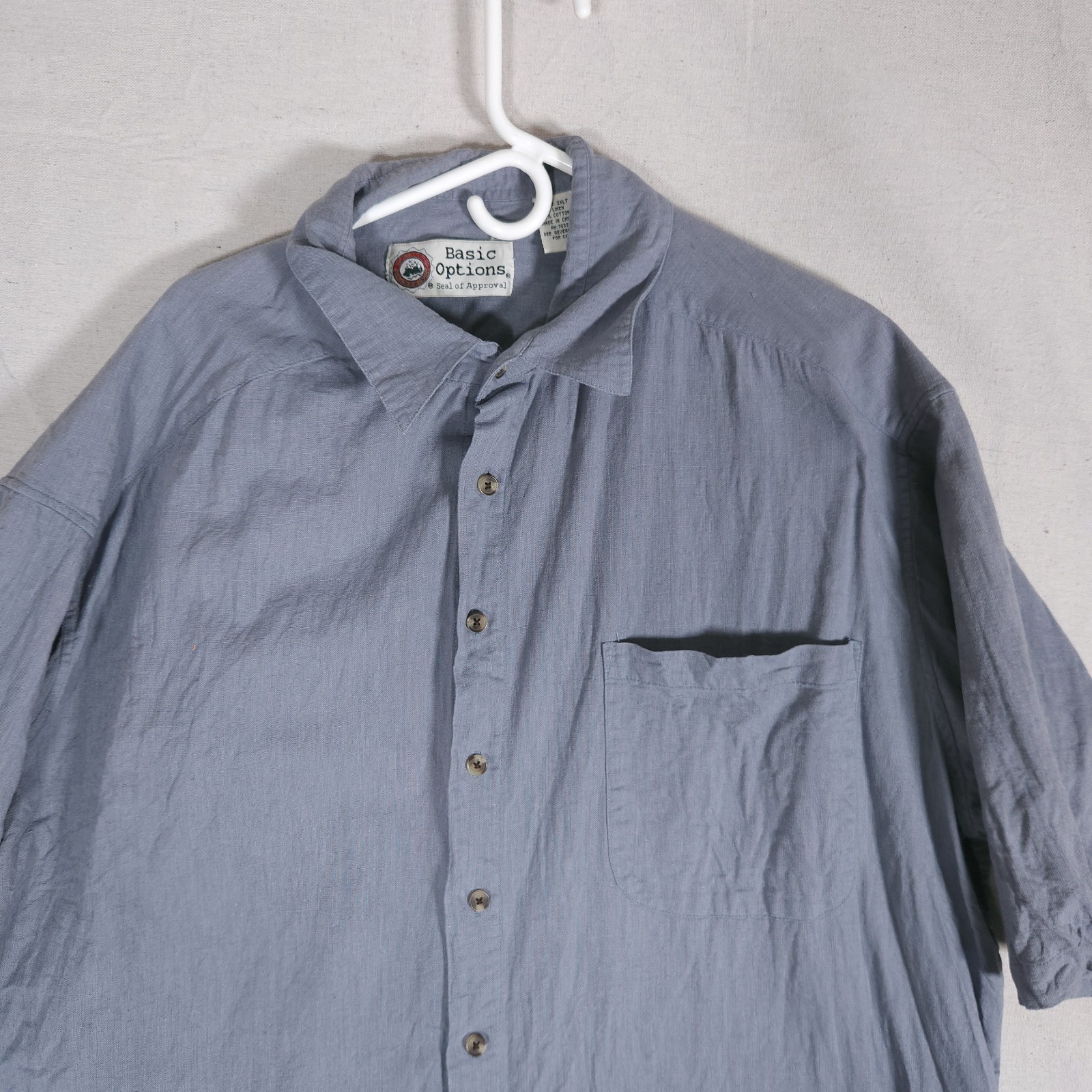 VTG Basic Options Mens Linen Blend Button Shirt 2… - image 11