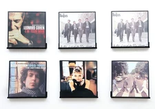 Vinyl Record Shelf Wall Mount,6 PCS Black Acrylic Album Record Holder Display...
