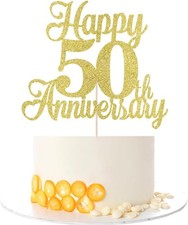 Happy 50th Anniversary Cake Toppers -50th Wedding marriage  Company Anniversary