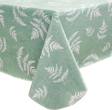 Heavy Duty Vinyl Tablecloth with Flannel Backing Waterproof Oil-Proof Plastic Ta