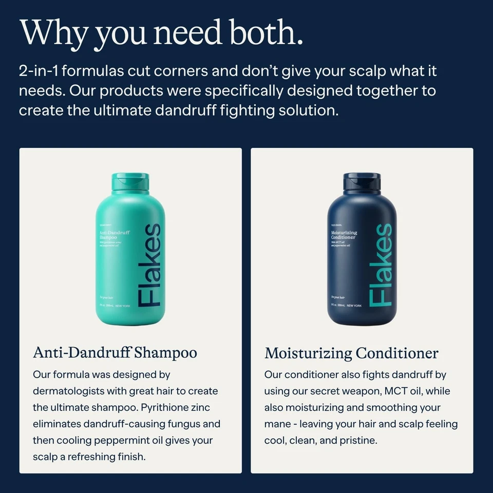 Flakes Complete Bundle Shampoo & Conditioner - Anti-Dandruff Hair Care Set - Image 3 of 4