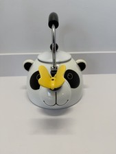 Panda Bear White Tea Kettle W/Yellow Butterfly Spout Cover