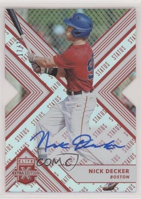 2018 Panini Elite Extra Edition Status Red Die-Cut 17/75 Nick Decker Auto r7d