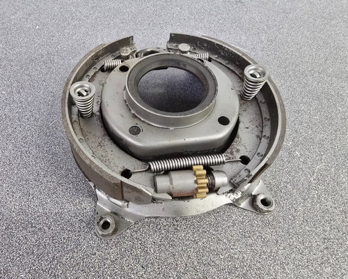 NICE USED ORIGINAL PORSCHE 911 912 SWB REAR PARKING BRAKE MOUNTING PLATE SETUP