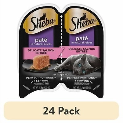 Sheba Perfect Portions With Sustainable Salmon Wet Cat Food, Pate, 24 Twin-Pack