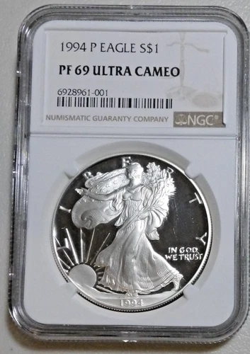 1994-P Proof $1 American Silver Eagle NGC PF69 Ultra Cameo