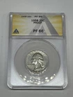 1958 25C P Philadelphia Washington Silver Proof Quarter Graded ANACS PF66