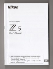 Nikon Z5 Mirrorless Camera Genuine Instruction Book / Manual / User Guide