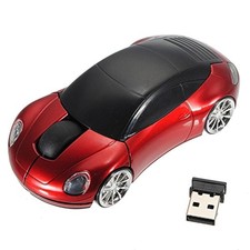 Sport Car Shape 2.4GHz Wireless Mouse Optical Cordless Mice with USB Receiver...