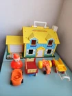 Vintage 1969 Fisher Price #952 Play Family House W/Candlestick Maker & Vehicles