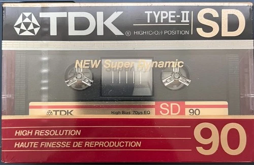 TDK SD90 Type II High Position Cassette Tape SEALED, NOS