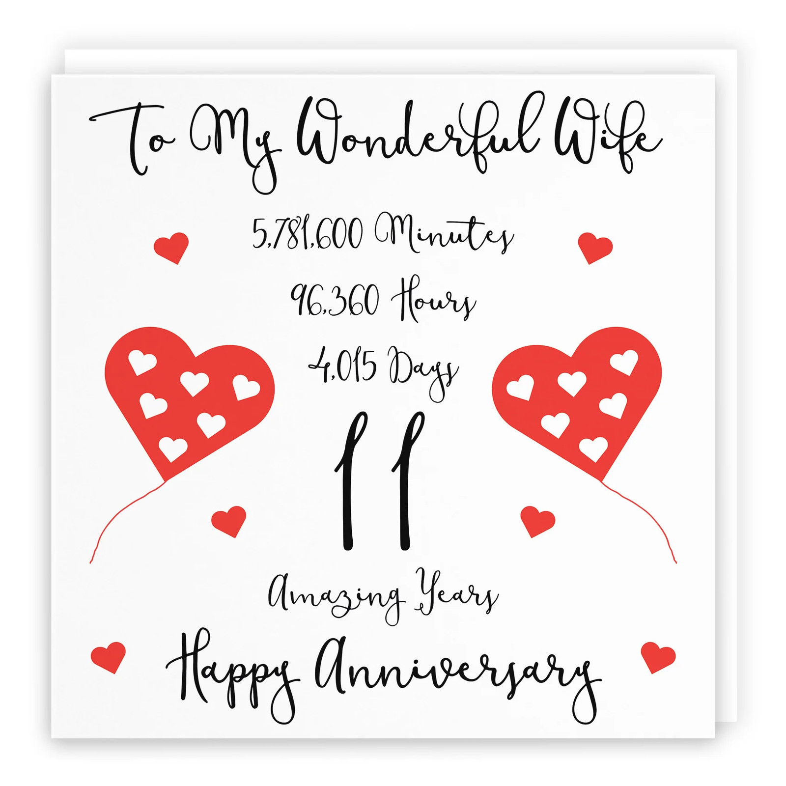 11th Wife Anniversary Card Timeless