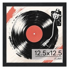 JCJMY Wood Vinyl Record Frame for the Wall, Display 12.5x12.5 Album Cover and 12