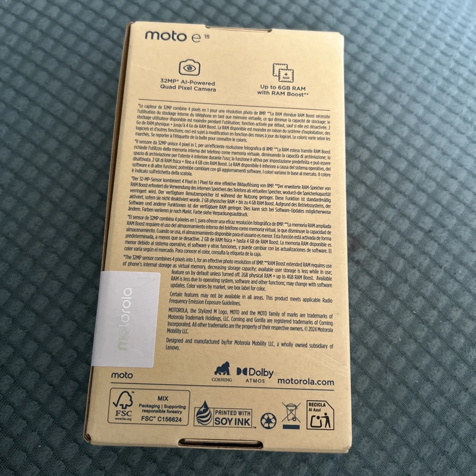 Motorola Moto E15 Android Smartphone 64 GB Denim Blue - Brand New Sealed - Image 2 of 3
