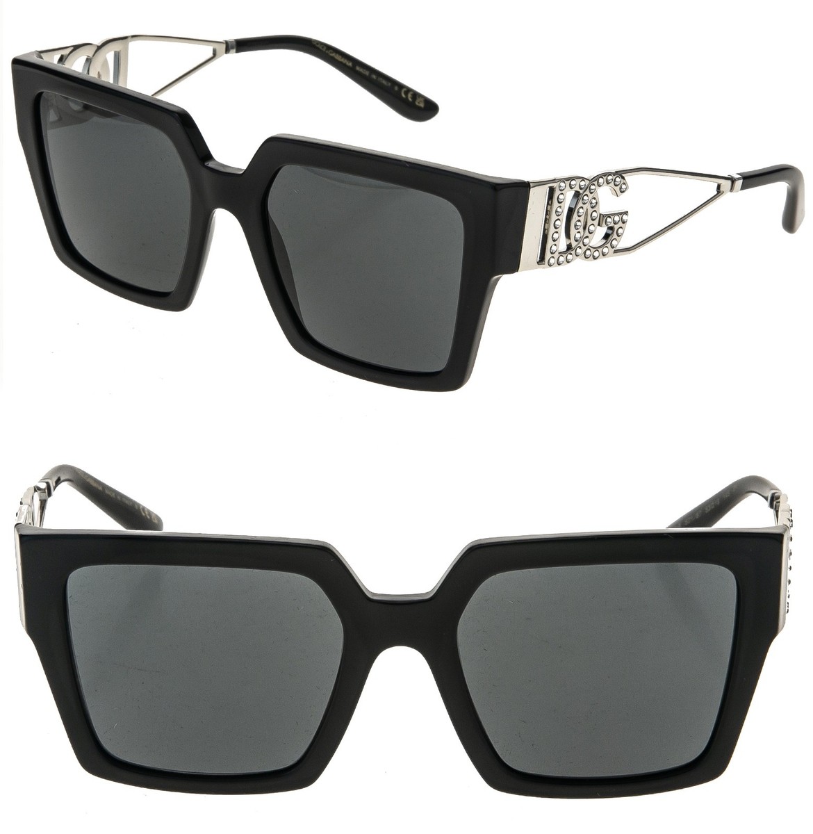 Dolce & Gabbana Black Sunglasses with Crystal DG Logo DOLCE & GABBANA DG4334B DG CIAO Crystal Cat Eye Sunglasses  main image 4