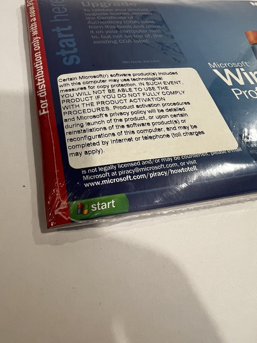 Microsoft Windows XP Professional Upgrade w/ Product Key CD