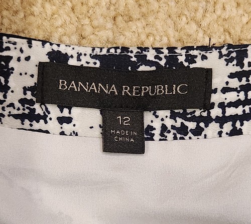 Women's Size 12 BANANA REPUBLIC Flouncy TRAPEZE Short Skit Navy Blue Lined Zip - Picture 3 of 9