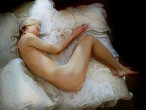 Handmade Original Oil Painting art female nude girl on canvas30"X40" - Picture 2 of 2