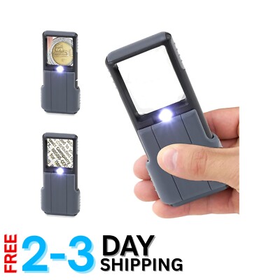 MiniBrite LED Magnifier Acrylic 5X Pocket Lighted Low Vision Aid Reading Tool