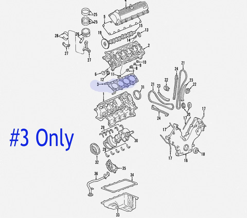 Junta de culata lateral izquierda original Ford 7L3Z-6051-B 2004-2014 envío gratuito a EE. UU. Foto 3 de 3