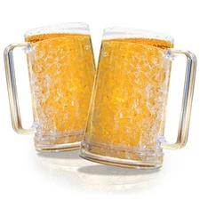 Beer Mugs For Freezer, Beer Mug, Double Walled Freezer Mugs With Gel, Set Of 2