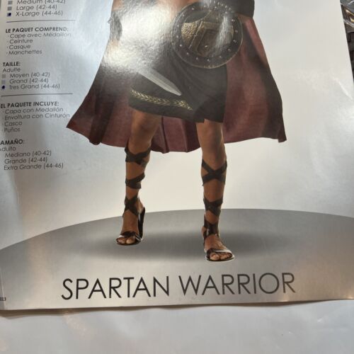 NEW XL Spartan WARRIOR Greek Roman Gladiator Halloween Adult Full Costume Men’s - Picture 2 of 15