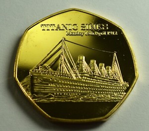 Details About Rms Titanic Sinks 1912 Newspaper Collectors Token Medal 24ct Gold White Star