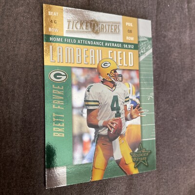 99 Leaf Rookies And Stars Ticketmasters Brett Favre Lambeau Field TM-2 /2500
