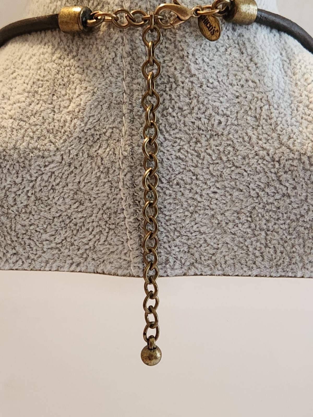 Chicos 16" Large Statement Necklace Brasstone Wit… - image 6