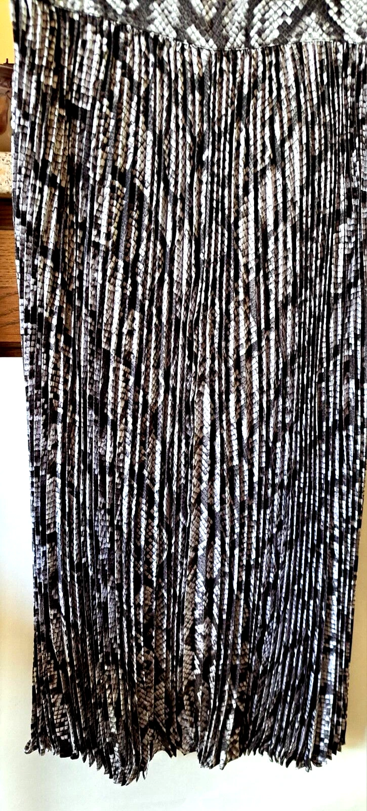 Abito Midi donna Michael Kors stampa pelle di serpente a pieghe medio nuovo con etichette