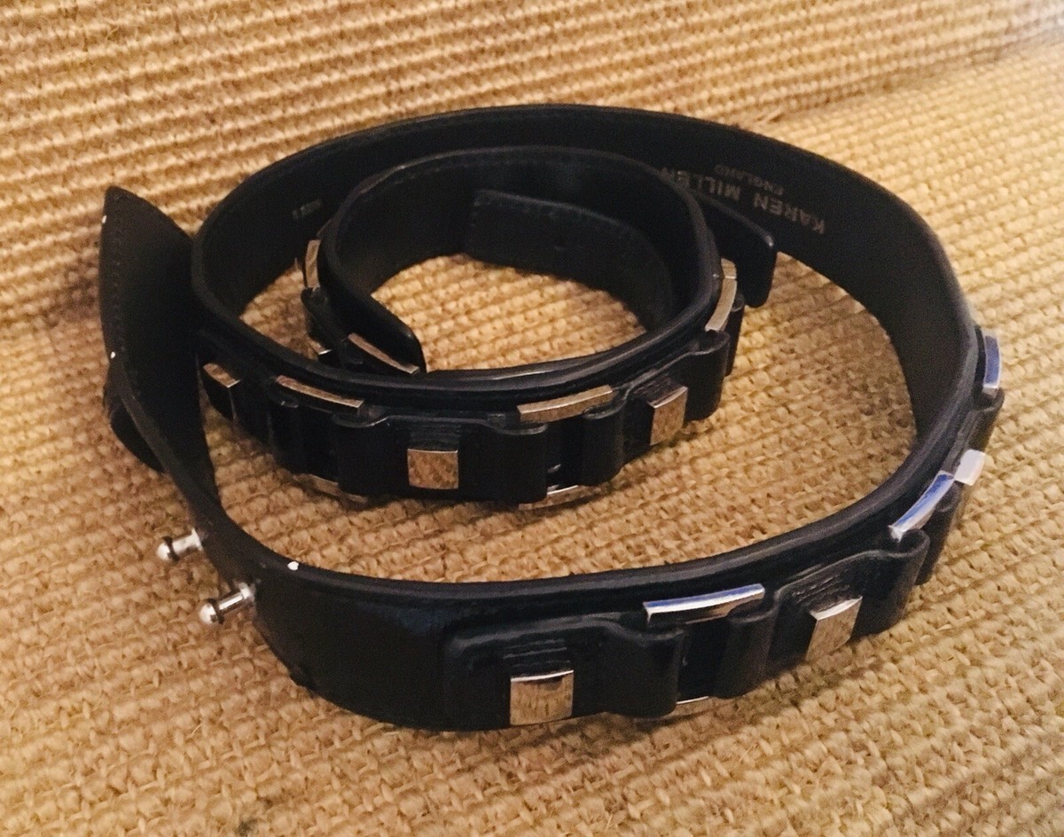 KAREN MILLEN LEATHER BLACK BELT SIZE 2 | eBay display picture 2