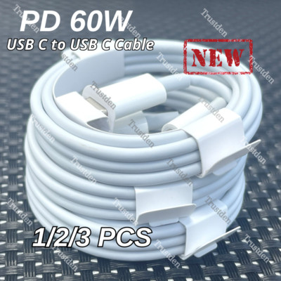 For Android iPhone 15 Pro 60W USB C to USB C Fast Charger Cable PD Charging Cord