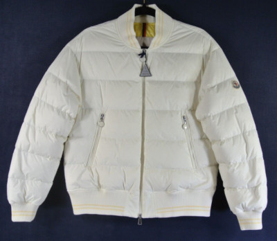 NEW Moncler Argo Padded Bomber in White SZ 1 #DC357
