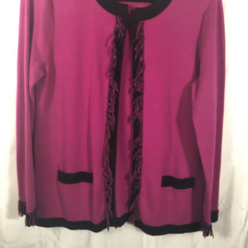 Hampshire Studio Purple Women's Size: M Solid Print Long Sleeve Sweater Cardigan - Picture 3 of 5