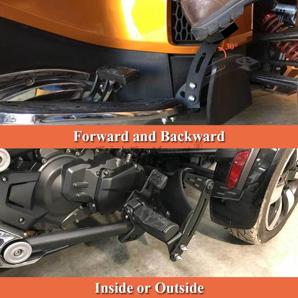 BIW Can Am Spyder F3 Highway Pegs (Black, FloorBoard Model, Stainless...