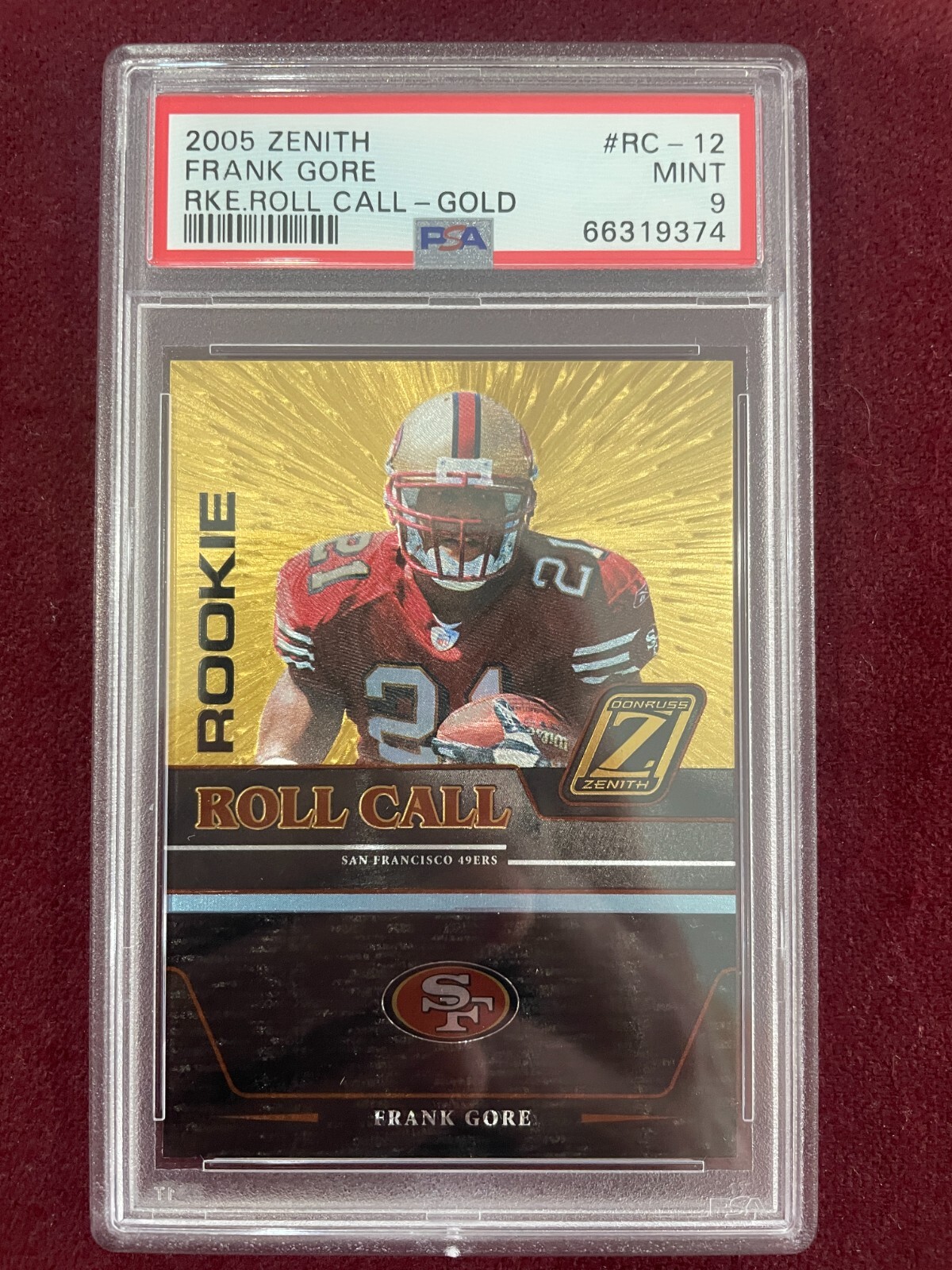Frank Gore Zenith Rookie Roll Call #RC12 Gold