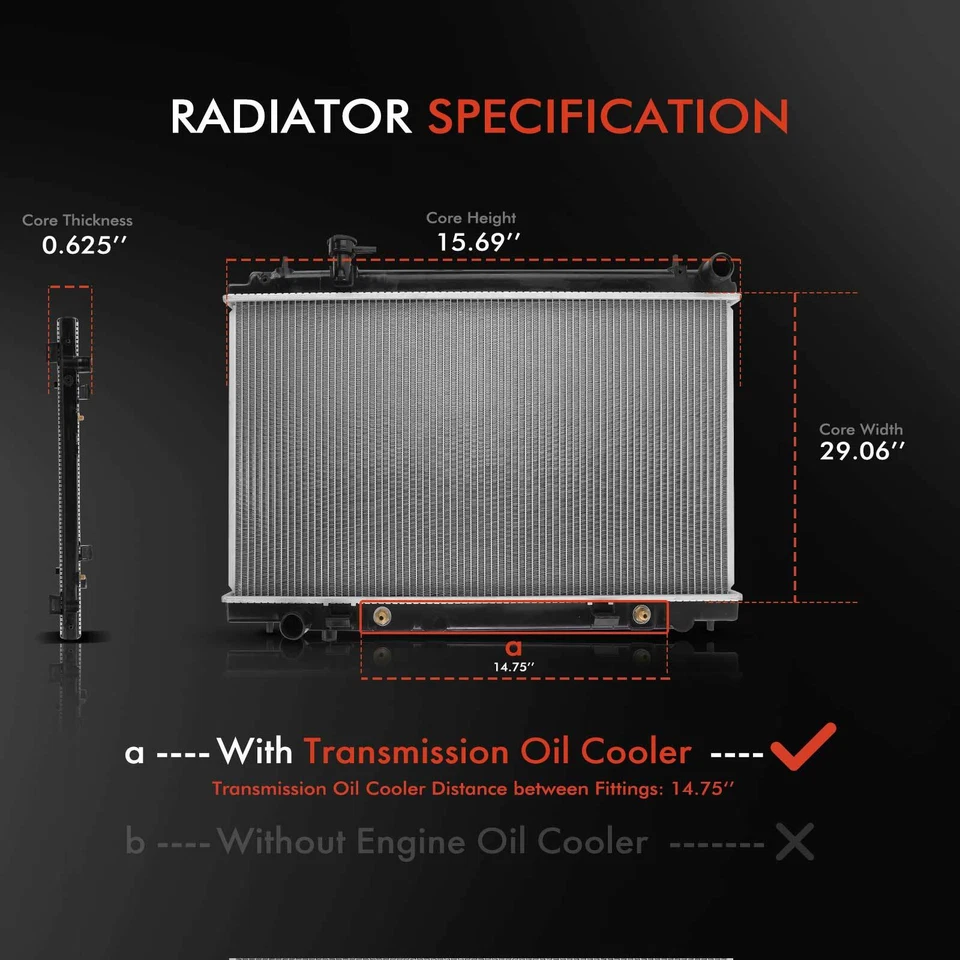 Nuevo kit de radiador y condensador de CA y ventilador de refrigeración para Nissan 350Z 2003-2006 V6 3,5 L Foto 2 de 4