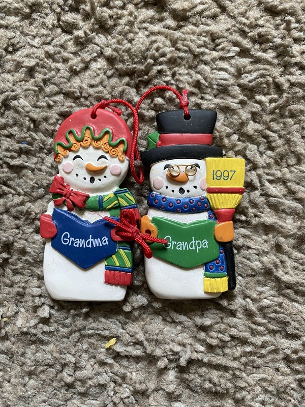 AGC, Inc. Grandma & Grandpa Snowmen 1997
