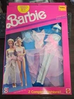 VINTAGE 1989 BARBIE MATTEL FANTASY FASHIONS 2 COMPLETE OUTFITS CLOTHING 8242 NEW