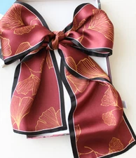 100% Mulberry Silk Scarf 150X16CM Women's Long Double sided Printed Scarf NEW