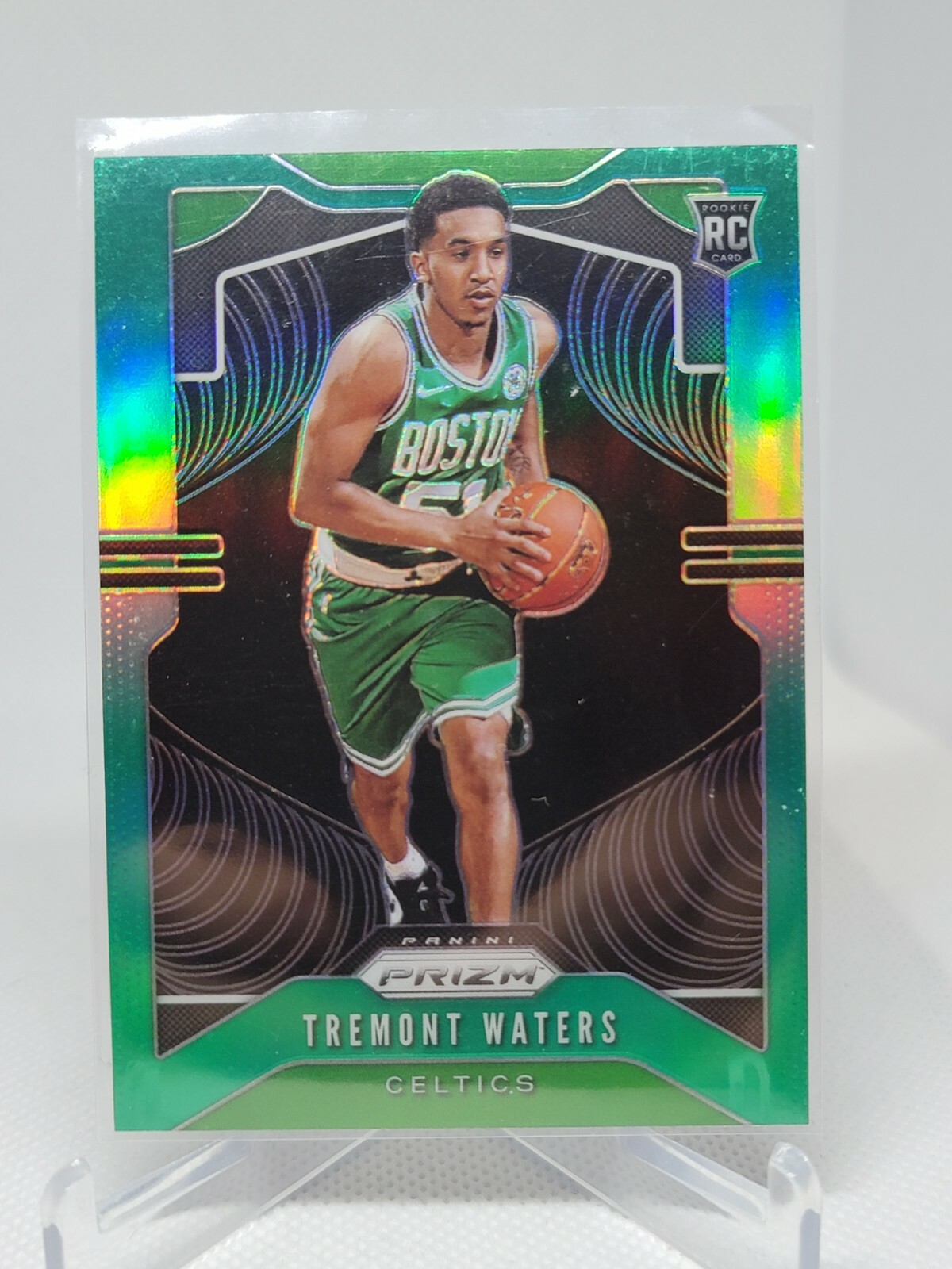 2019-20 Panini Prizm Tremont Waters SP Green Prizm RC Rookie Celtics #286 A3C