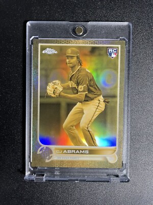 2022 Topps Chrome Gilded CJ Abrams Rookie Cast In Gold /199 #155 Nationals