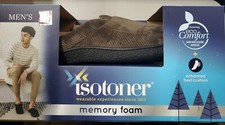 Isotoner Mens Memory Foam Slipper Pebble Brown Size XL 11-12