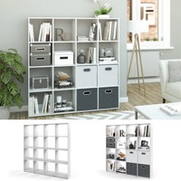 Raumteiler BüCherregal Standregal 16 FäCher Regal Wandregal Karree Weiß Vicco