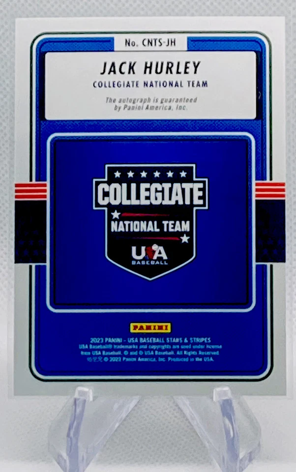 2023 USA Stars & Stripes Jack Hurley Collegiate Team Auto w/ Blue Ink #CNTS-JH - Image 2 of 3
